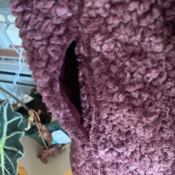 Hordic Fleece Purple Sherpa Pull Over Quarter Zip Long Sleeve  Sweater Size XS - Picture 5 of 8